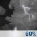 Tuesday Night: Showers and thunderstorms likely, mainly before 8pm.  Mostly cloudy, with a low around 80. East northeast wind around 6 mph.  Chance of precipitation is 60%.